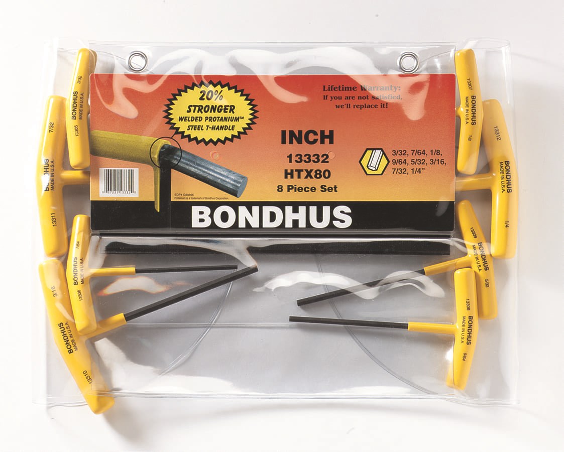 Picture of Set 8 Graduated Length Hex T-Handles 3/32-1/4"