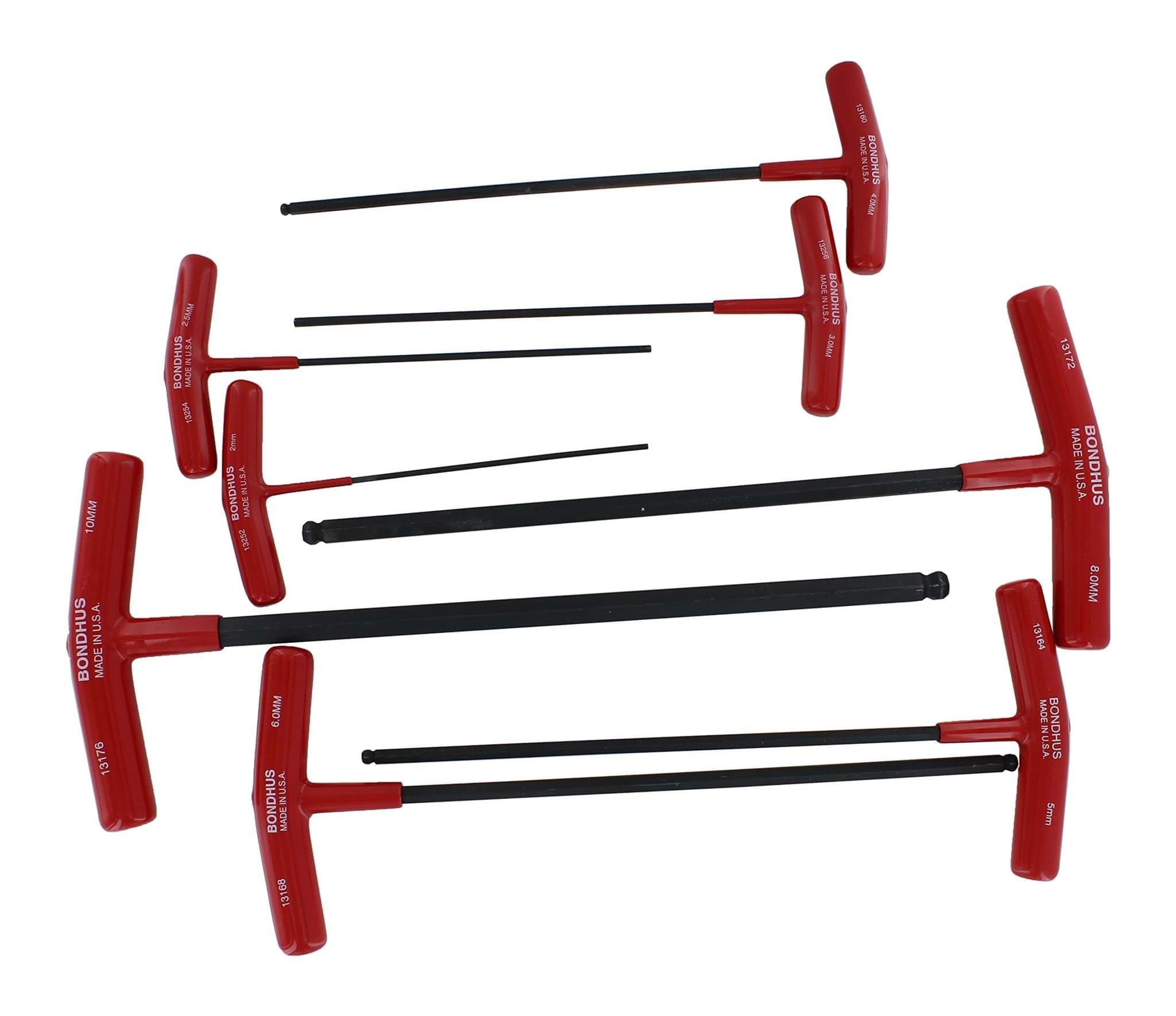 Picture of Set 8 Ball End & Hex Graduated Length T-Handles 2-10mm