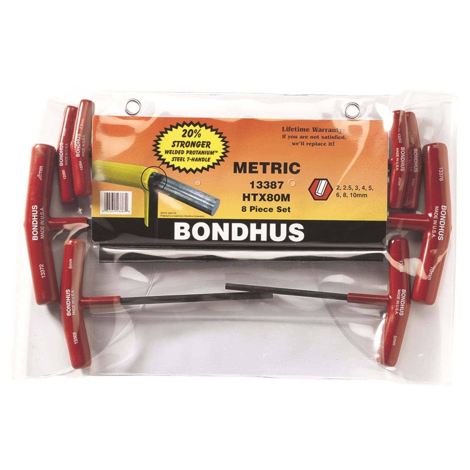 Picture of Set 8 Graduated Length Hex T-Handles 2-10mm