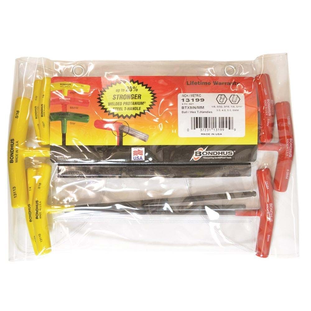 Picture of Set 8 Ball End & Hex Graduated Length T-Handles 1/8 - 5/16'" 3-6mm