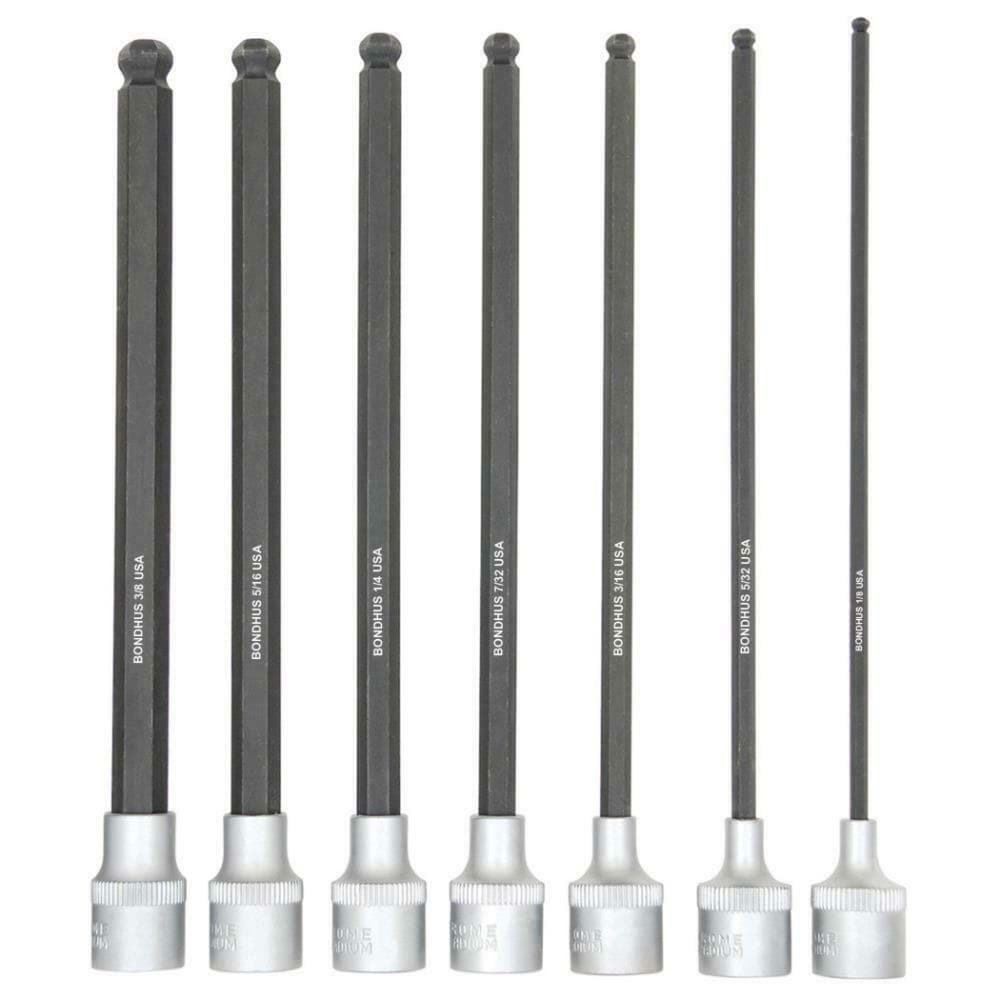 Picture of Set 7 ProHold Ball Bits 6" (1/8-3/8") w/Sockets in Clamshell