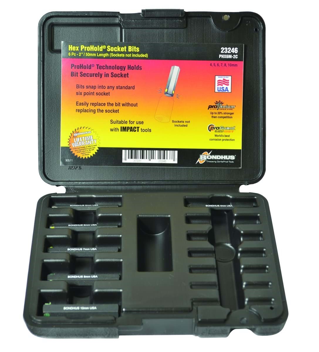 Picture of Set 7 ProHold Ball Bits 2" (1/8-3/8") Bits Only in Molded Black Case