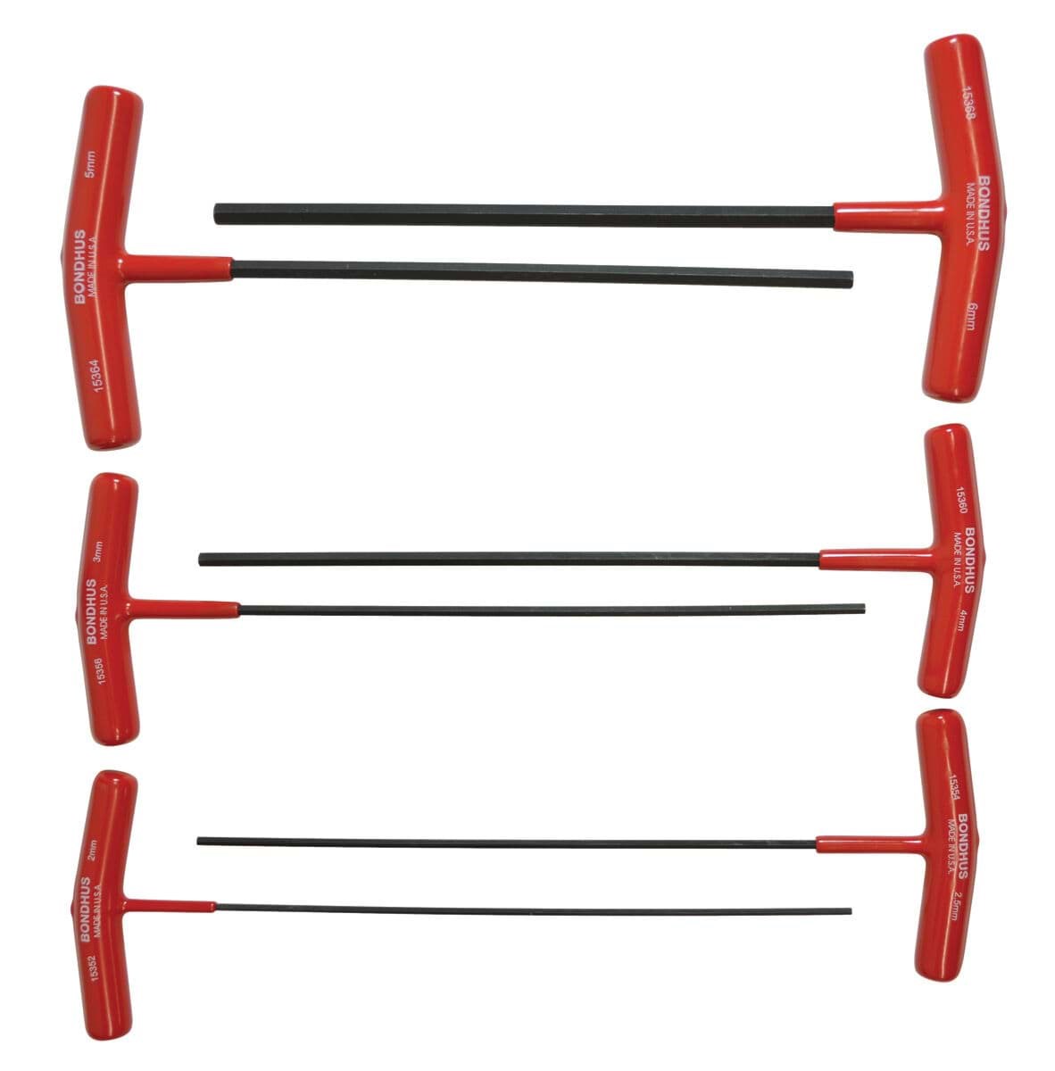 Picture of Set 6 Hex T-Handles 9" Length 2-6mm