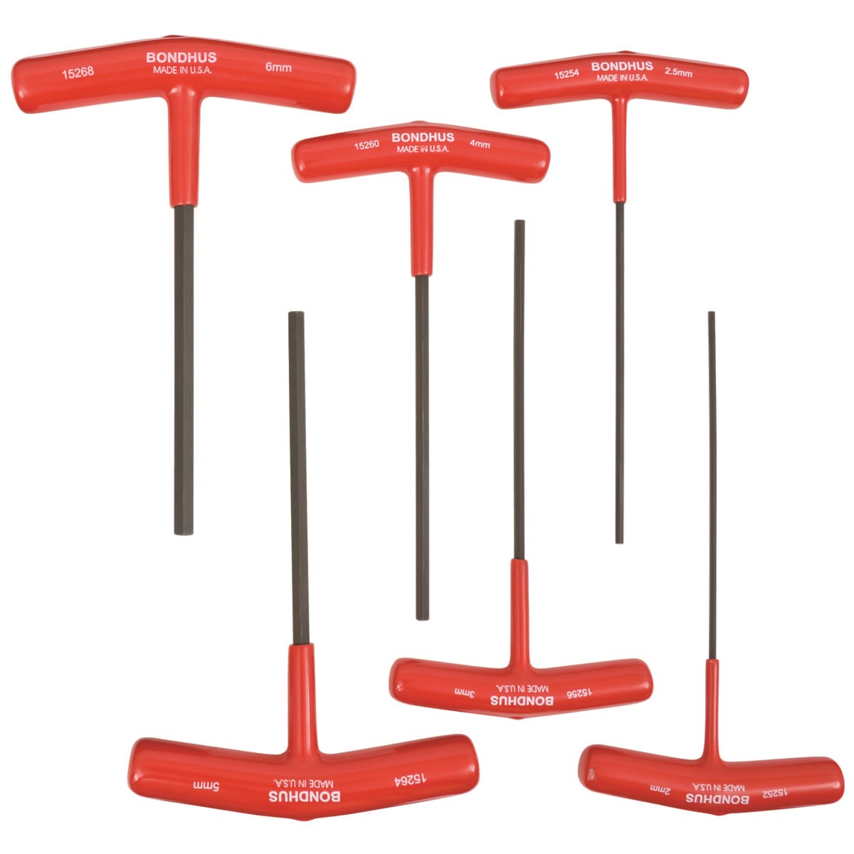 Picture of Set 6 Hex T-Handles 6" Length 2-6mm