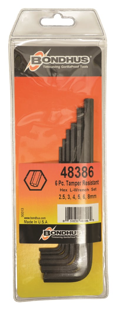 Picture of Set 6 Hex Tamper Resistant L-Wrench (2.5-8mm)