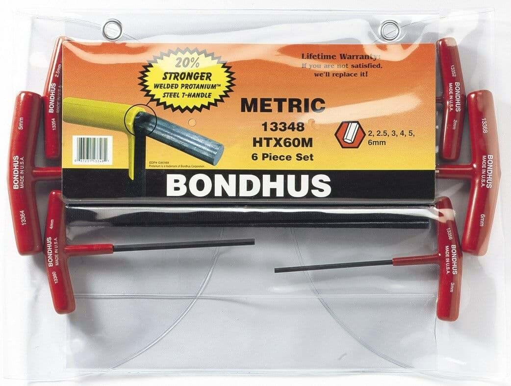 Picture of Set 6 Graduated Length Hex T-Handles 2-6mm
