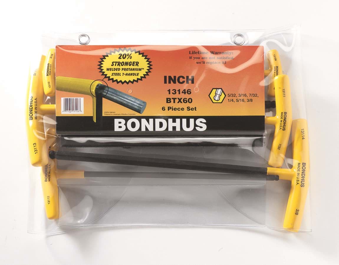 Picture of Set 6 Ball End Graduated Length T-Handles 5/32-3/8"