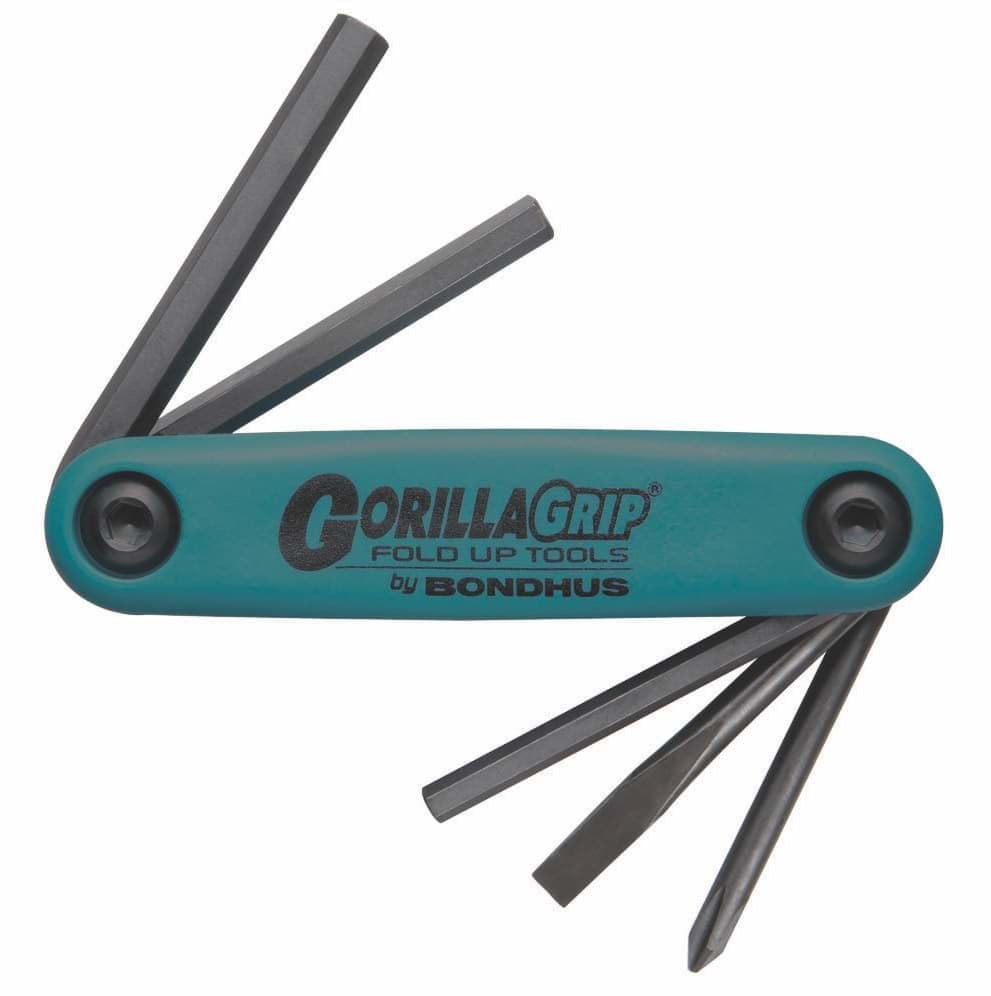 Picture of Set 5 Utility GorillaGrip Fold-up Tools PH#1, SL 3/16, Hex 4mm, 5mm, 6mm