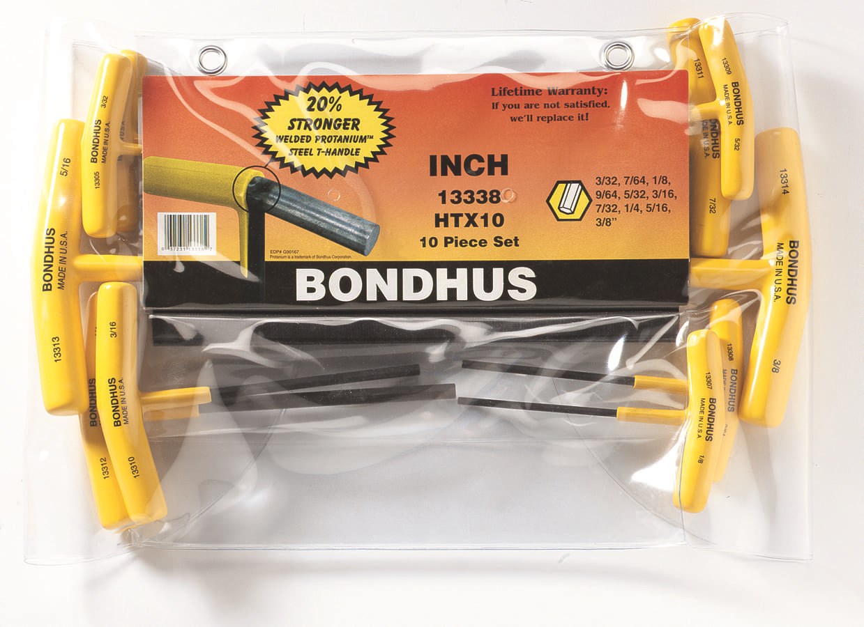 Picture of Set 10 Graduated Length Hex T-Handles 3/32-3/8"