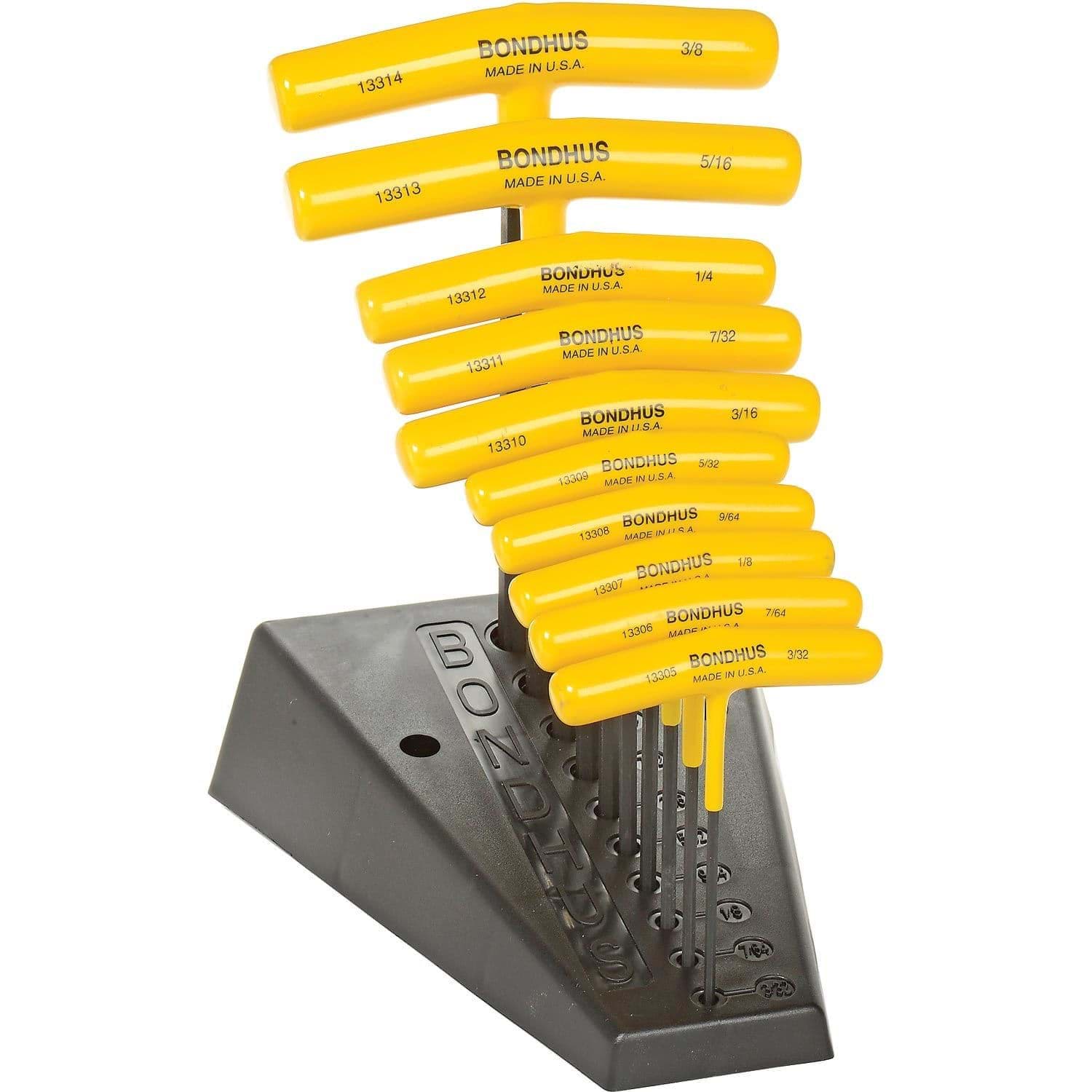 Picture of Set 10 Graduated Length Hex T-Handles 3/32-3/8" with Stand