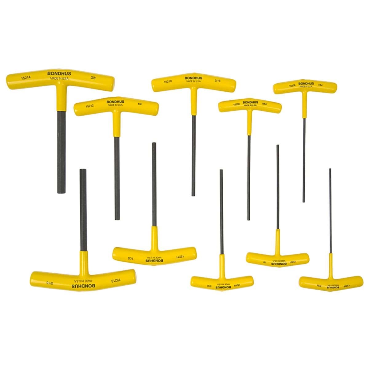 Picture of Set 10 Hex T-Handles 6" Length 3/32-3/8"