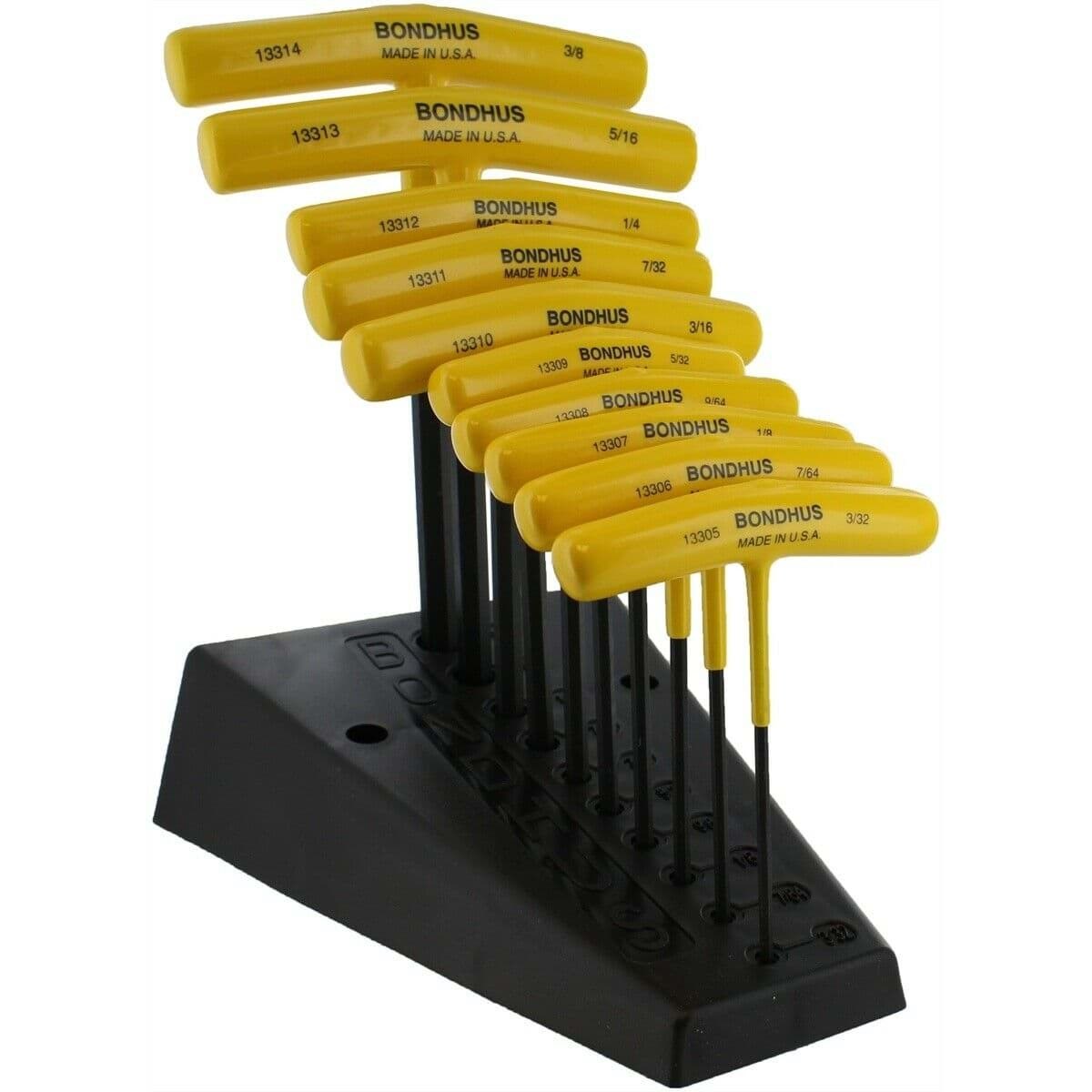 Picture of Set 10 Hex T-Handles 9" Length 3/32-3/8" with Stand