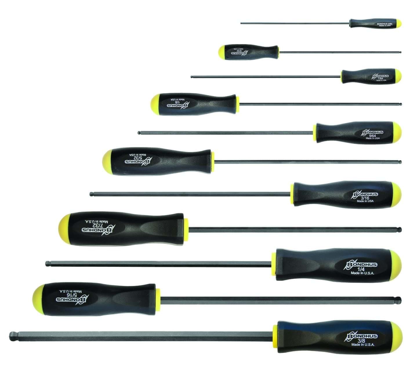 Picture of Set 11 Ball End Screwdrivers 5/64-3/8" - Long