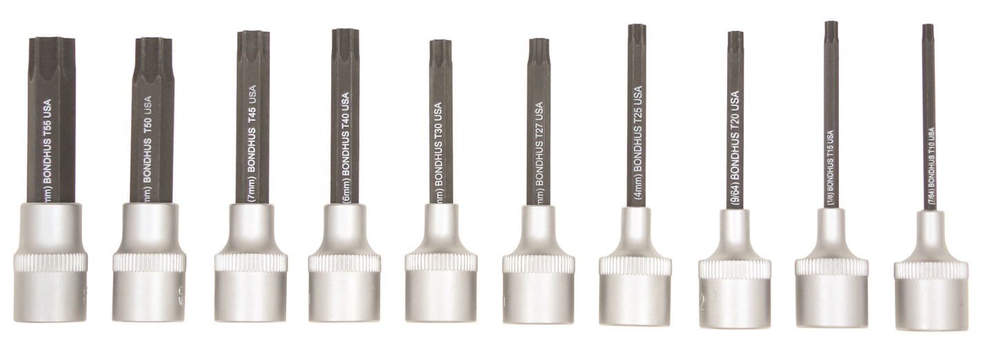 Picture of Set 10 ProHold Torx® Bits 2" (T10-T55) w/Sockets in Clamshell