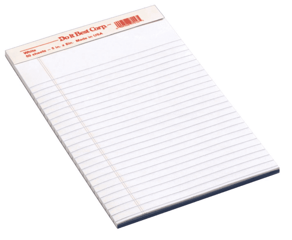 Picture of Staples White Legal Pad - 5" x 8"