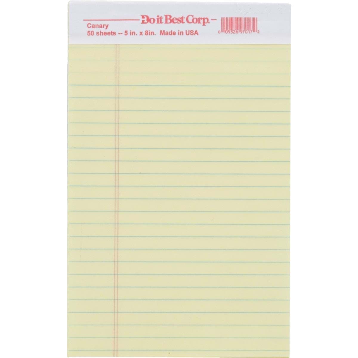 Picture of Staples Yellow Legal Pad - 5" x 8"